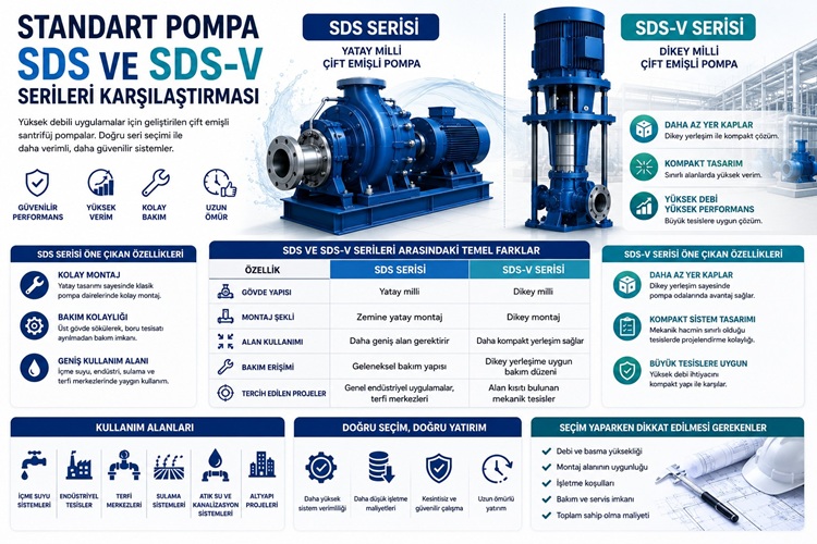 Standart Pompa SDS ve SDS-V Serileri Karşılaştırması