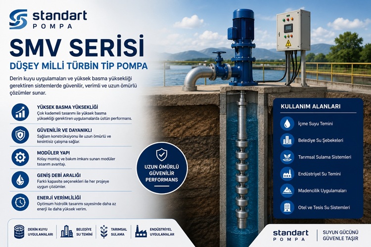 Standart Pompa SMV Serisi Düşey Milli Türbin Tip Pompa