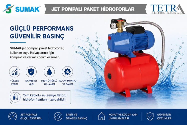 SUMAK Jet Pompalı Paket Hidroforlar | SMJH 85, 100, 150 ve 220