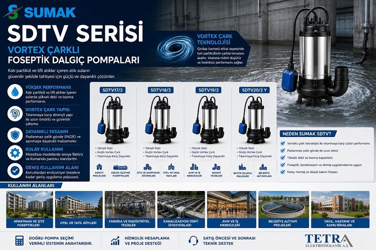 Sumak SDTV Vorteks Çarklı Foseptik Dalgıç Pompaları Karşılaştırması: Hangi Model Hangi Atık Su Uygulaması İçin Uygundur?