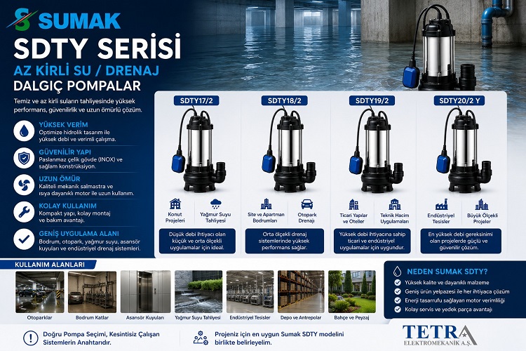 Sumak SDTY Az Kirli Su ve Drenaj Dalgıç Pompaları Karşılaştırması: Hangi Model Hangi Uygulama İçin Uygundur?