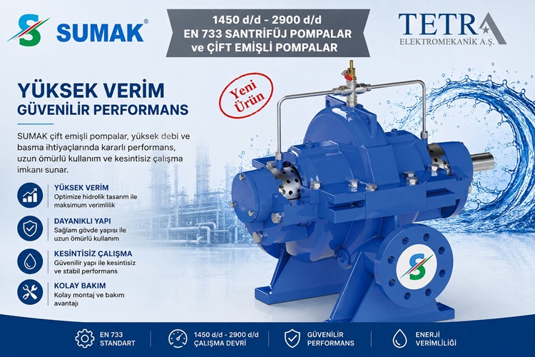 SUMAK SMC270/80 Çift Emişli 2900 d/d Santrifüj Pompa | Tetra