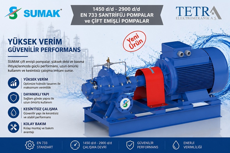 SUMAK SMC310/100 Çift Emişli 2900 d/d Santrifüj Pompa | Tetra