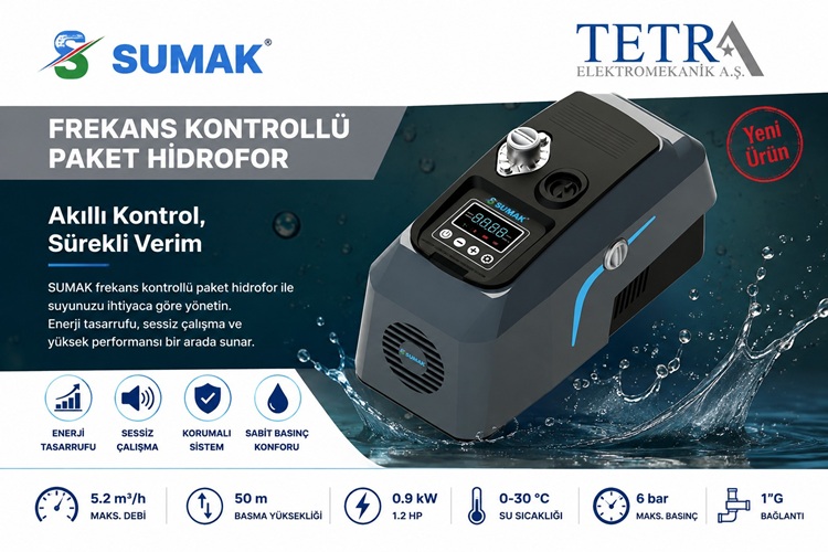 SUMAK SMH BOX 120 Frekans Kontrollü Paket Hidrofor | Tetra Elektromekanik
