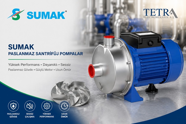 SUMAK SMINOX/A 100 ve 150 Paslanmaz Santrifüj Pompa Modelleri
