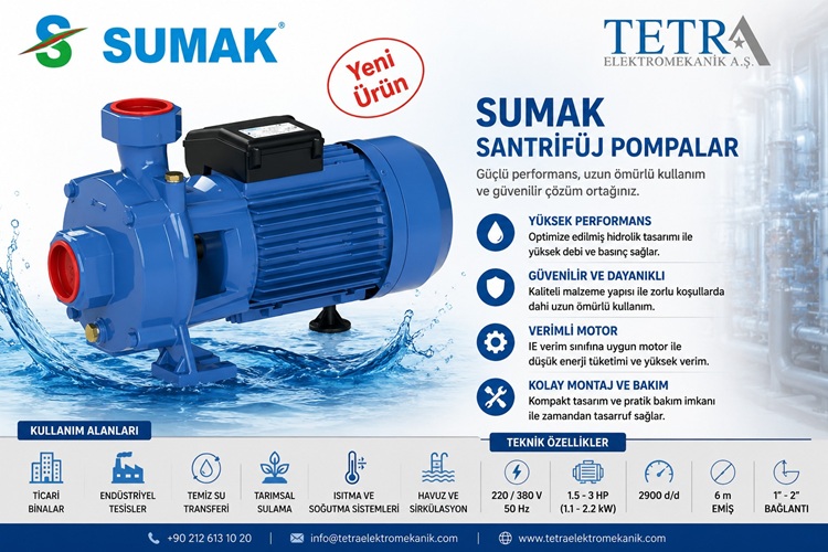 SUMAK SMK220/2 – SMKT220/2 ve SMK300/2 – SMKT300/2 Kendinden Emişli Santrifüj Pompa