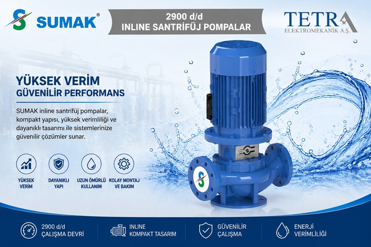 SUMAK SML160/40 ve SML200/40 2900 d/d Inline Santrifüj Pompalar | Tetra