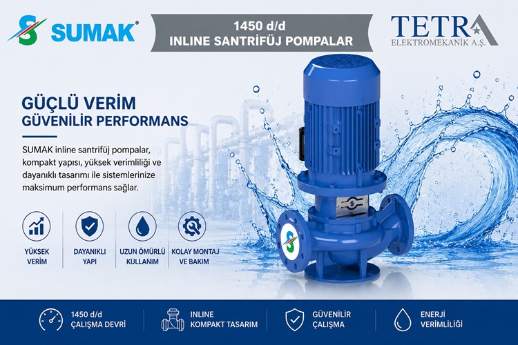 SUMAK SML200/40 ve SML160/50 1450 d/d Inline Santrifüj Pompalar | Tetra