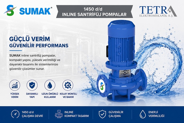 SUMAK SML200/50 ve SML250/50 1450 d/d Inline Santrifüj Pompalar | Tetra