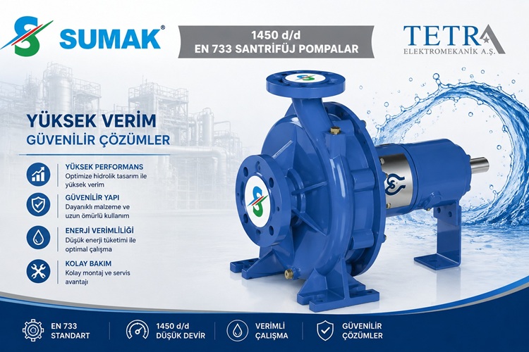 SUMAK SMT160/80 ve SMT250/32 EN 733 1450 d/d Santrifüj Pompalar