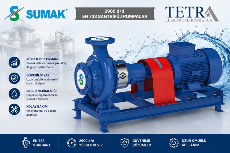 SUMAK SMT250/100 EN 733 Santrifüj Pompa | 45–110 kW | Tetra