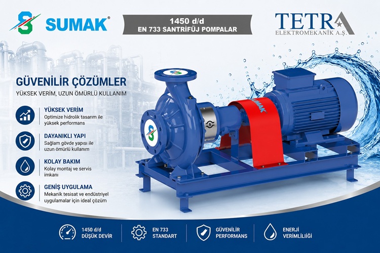 SUMAK SMT250/40 ve SMT250/50 EN 733 1450 d/d Santrifüj Pompalar