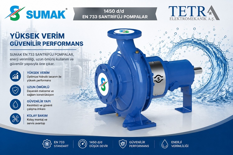SUMAK SMT250/65 ve SMT250/80 EN 733 1450 d/d Santrifüj Pompalar