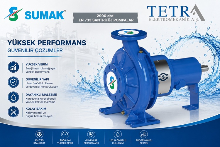SUMAK SMT250/65 ve SMT250/80 EN 733 Santrifüj Pompalar | Tetra