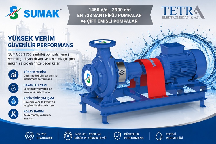 SUMAK SMT315/65 ve SMT315/80 EN 733 1450 d/d Santrifüj Pompalar