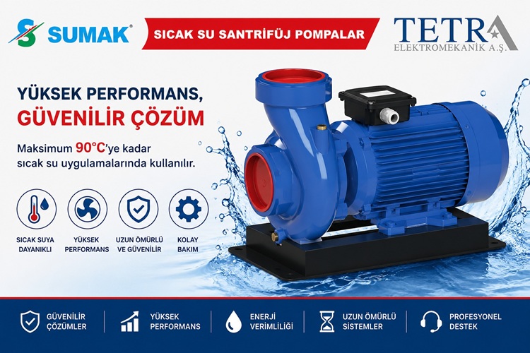 SUMAK SMT550/4-S ve SMT750/4-S Sıcak Su Santrifüj Pompalar