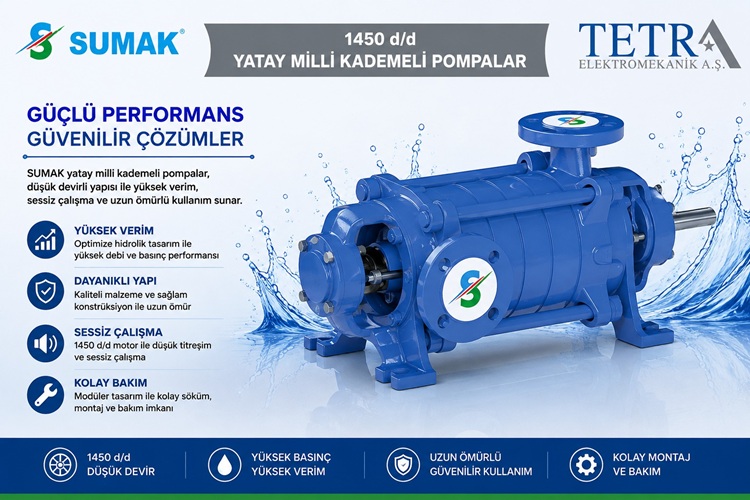 SUMAK SYT32/3 – SYT32/14 1450 d/d Yatay Milli Kademeli Pompalar