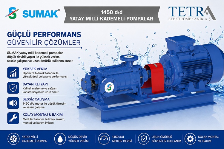 SUMAK SYT40/2 – SYT40/12 1450 d/d Yatay Milli Kademeli Pompalar