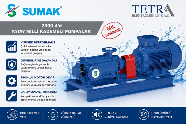 SUMAK SYT40 Yatay Milli Kademeli Pompalar | 60–360 mSS