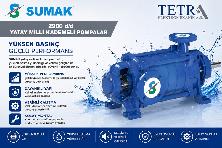 SUMAK SYT50 ve SYT65 Yatay Milli Kademeli Pompalar | Teknik Özellikler