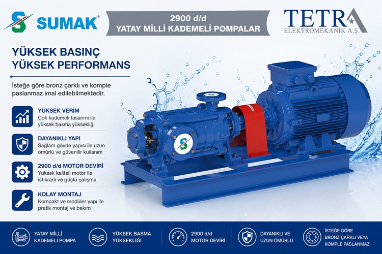 SUMAK SYT80 Yatay Milli Kademeli Pompalar | 45–90 kW