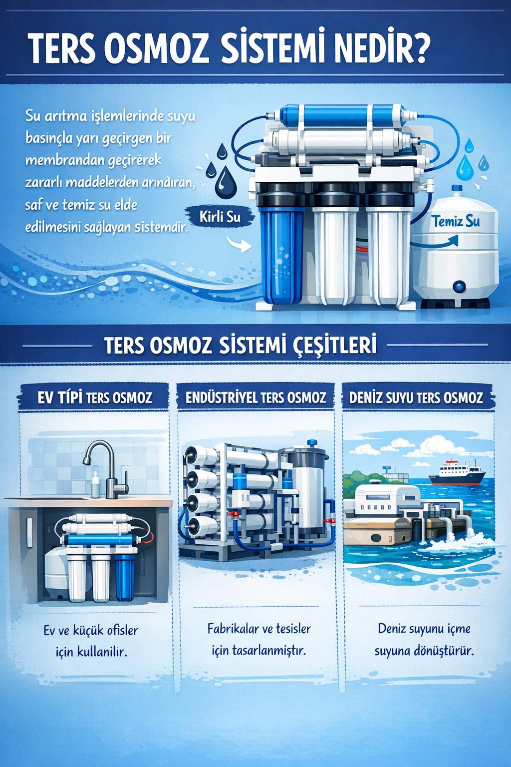 Ters Osmoz (RO) Sistemi Nedir? Çeşitleri, Çalışma Prensibi ve Endüstriyel Su Arıtma Teknolojileri
