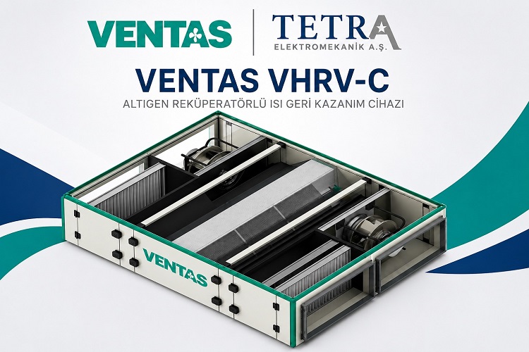 VENTAS VHRV-C Altıgen Reküperatörlü Isı Geri Kazanım Cihazı | Tetra Elektromekanik