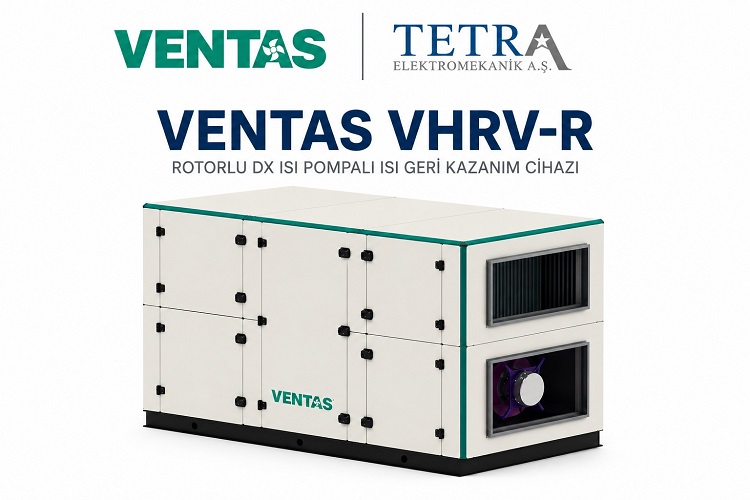 VENTAS VHRV-R Rotorlu Isı Geri Kazanım Cihazı Yandan Emiş/Atış | Tetra Elektromekanik