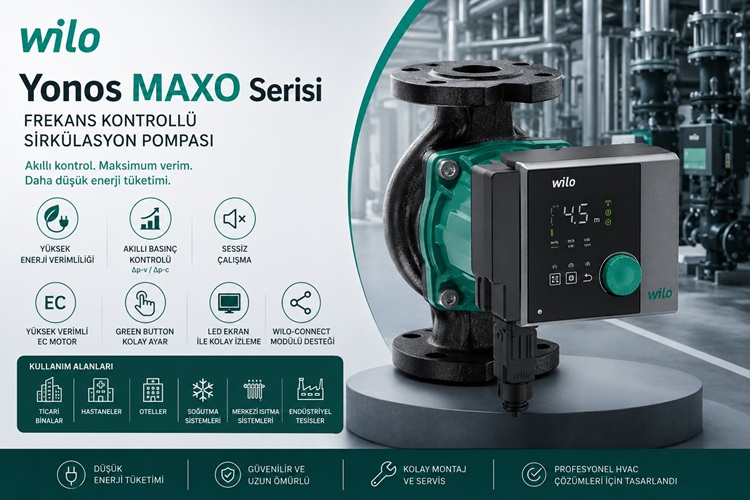Wilo Yonos MAXO Serisi Frekans Kontrollü Sirkülasyon Pompası 