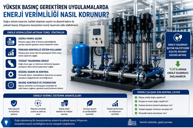 Yüksek Basınç Gerektiren Uygulamalarda Enerji Verimliliği Nasıl Korunur?