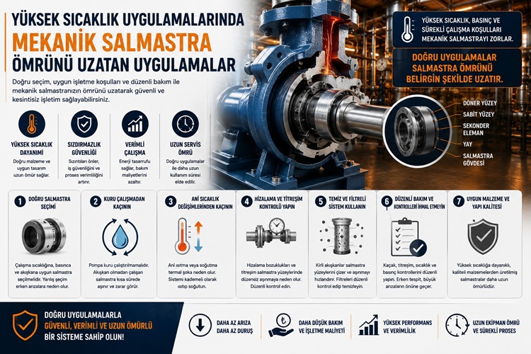 Yüksek Sıcaklık Uygulamalarında Mekanik Salmastra Ömrünü Uzatan Uygulamalar