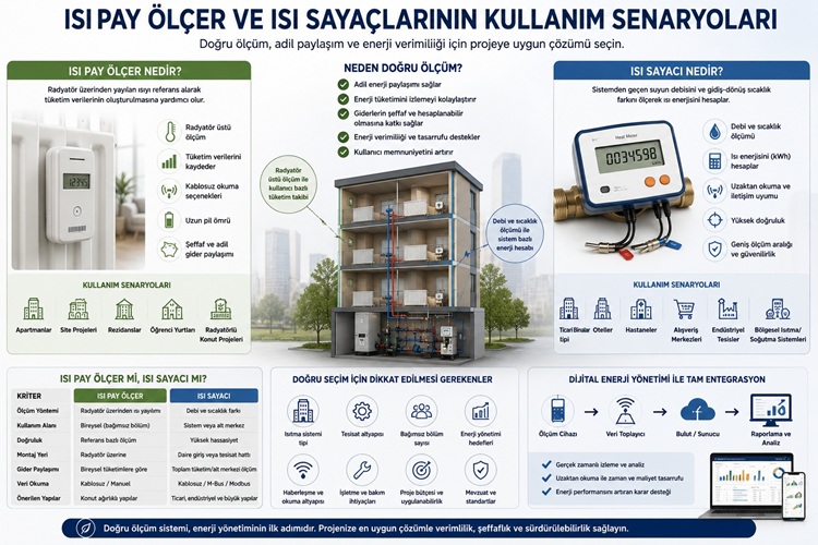 Isı Pay Ölçer ve Isı Sayaçlarının Kullanım Senaryoları