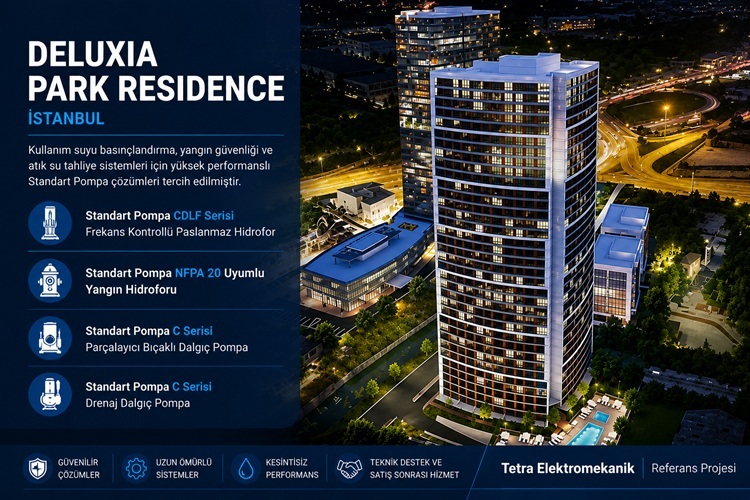 Deluxia Park Residence – İstanbul | Yangın Pompası, Paslanmaz Hidrofor ve Dalgıç Pompa Sistemleri