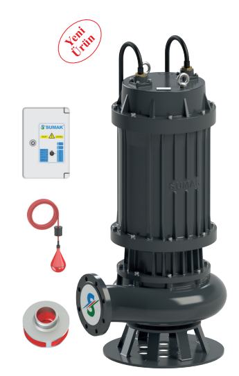 Sumak SDTK600/6 Ağır Tip Foseptik Dalgıç Pompası 60 HP Trifaze | DN150 PN10 Atık Su Pompası | Tetra Elektromekanik