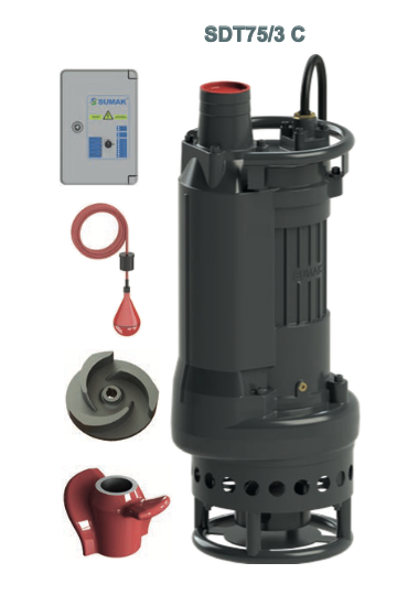 Sumak SDT75/3 C Karıştırıcılı Çamur Suyu Dalgıç Pompa 7,5 HP 1450 d/d