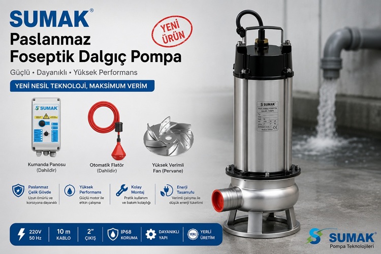 Sumak SDFV ve SDTV INOX Serisi Paslanmaz Foseptik Dalgıç Pompaları